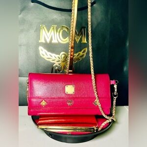 MCM Leather Tirfold Wallet All Inclusive w/ COA